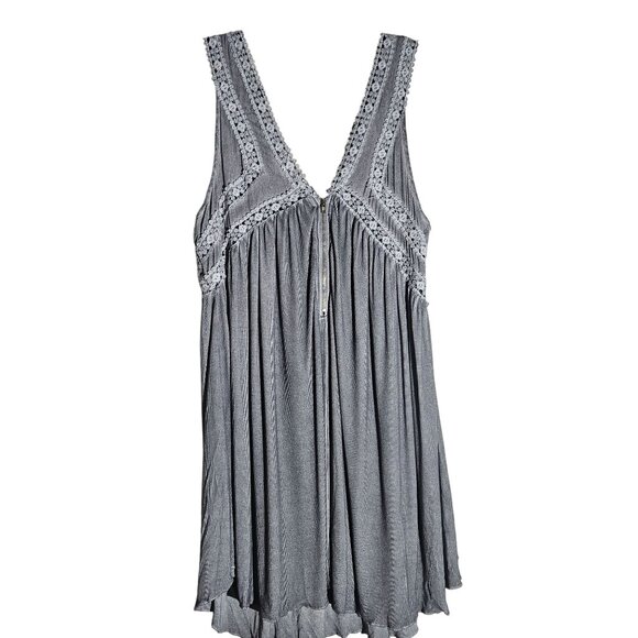 POL Womens Tank Top Silver Grey M Artisanal Core Boho Chic Romantic Core - Picture 4 of 14